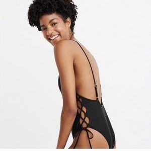 Abercrombie and Fitch Lace Up One Piece Swimsuit